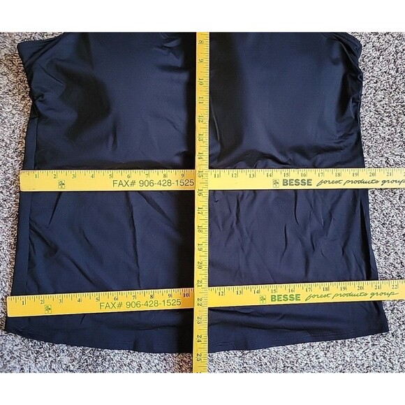 Women's Black 18 DD Swim Top High Neck Padded Bra Lands' End Modest Solid S462 - Picture 5 of 8